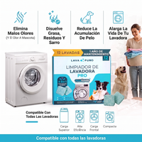 Beneficios de LavaPuro junto a una lavadora limpia