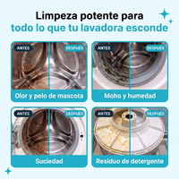 Antes y despues en cuatro zonas de la lavadora